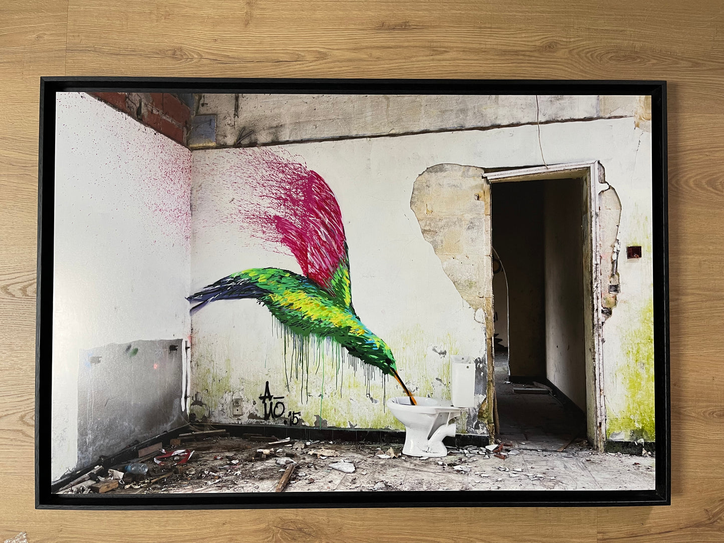 Photo dibond colibri (encadrée)