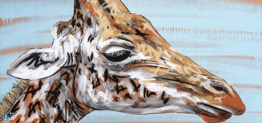 Oeuvre sur bois Girafe