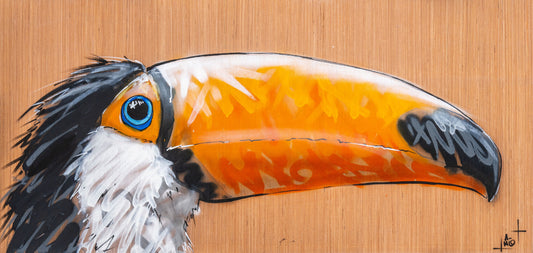 Oeuvre sur bois Toucan
